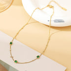 Square-shaped Crafted Versatile Titanium Steel Necklace