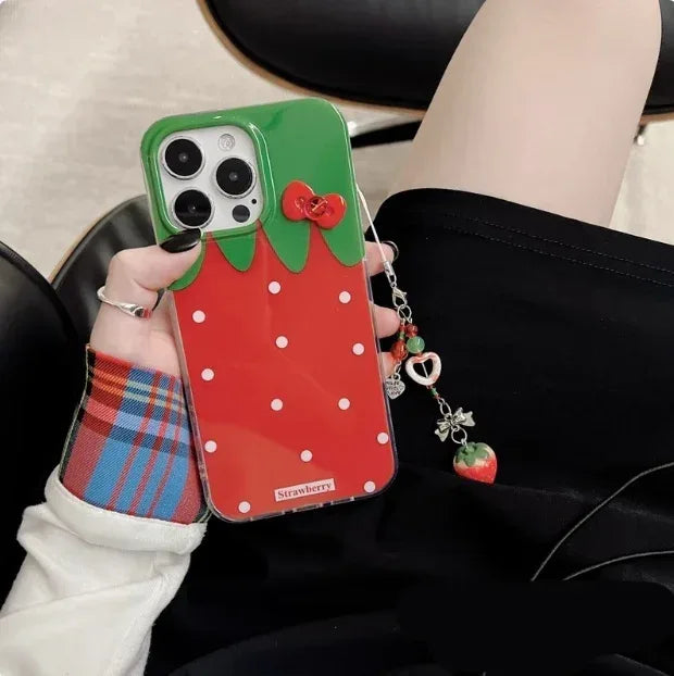 Red Strawberry Silicone Anti Drop iPhone Case - Viexta