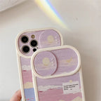 Purple Oil Painting Landscape Sliding Window iPhone case - Viexta