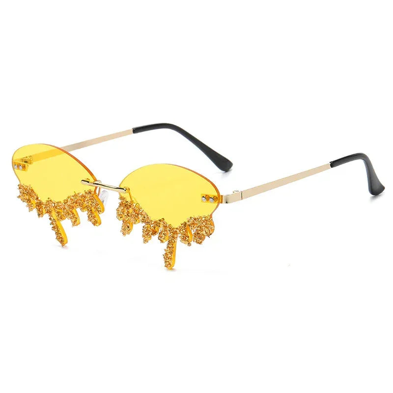 Cross-border Tears Diamond Studded Sunglasses - Viexta