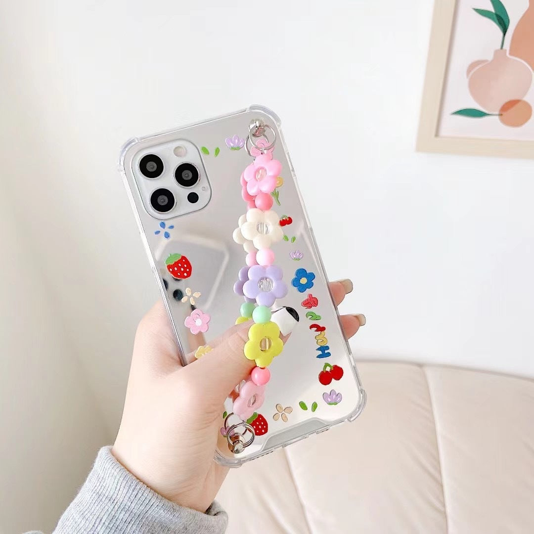 Flower Mirror iPhone Case with Charm