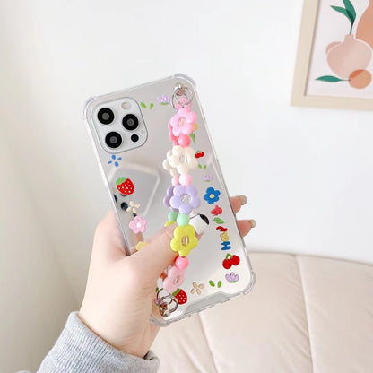 Flower Mirror iPhone Case with Charm