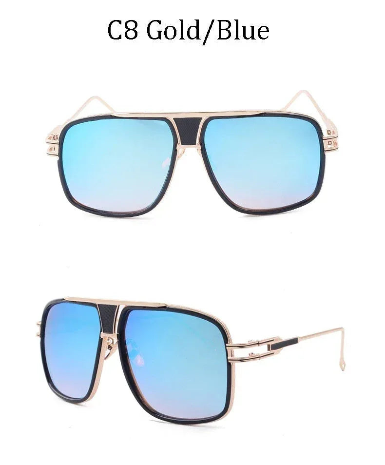 vintage-with-large-rims-metal-gradient-sunglasses - Viexta