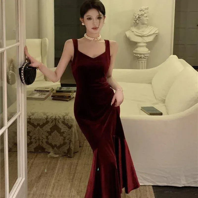 French Strap Goddess Slim-fit Sheath Dress - Viexta