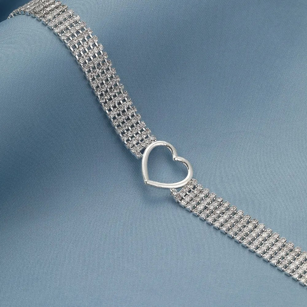 Rhinestone Heart-shaped Necklace