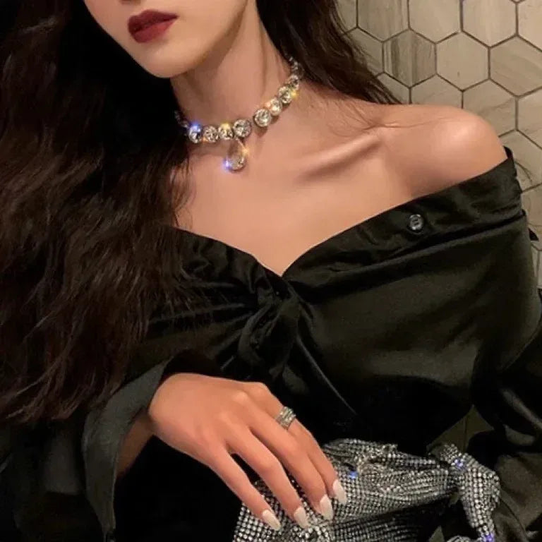 Crystal Clavicle Choker Neckpiece - Viexta