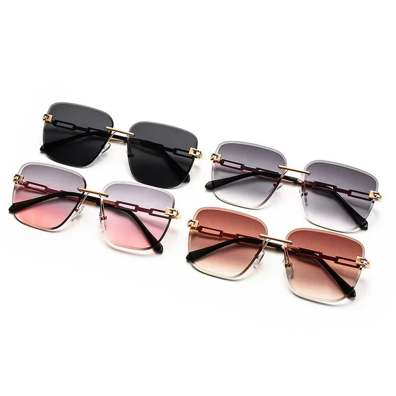 Frameless Trimming Square Sunglasses - Viexta