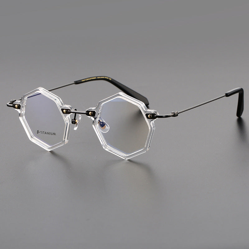 Retro Ultra Light Titanium Polygon Glasses