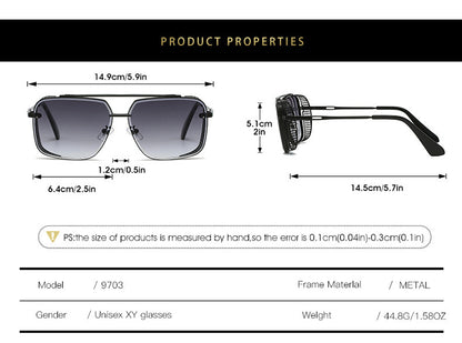 Gradient A Wire Fence Edge Retro Sunglasses