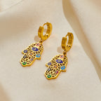 18k Palm Eye Necklace Earring Bracelet Suit