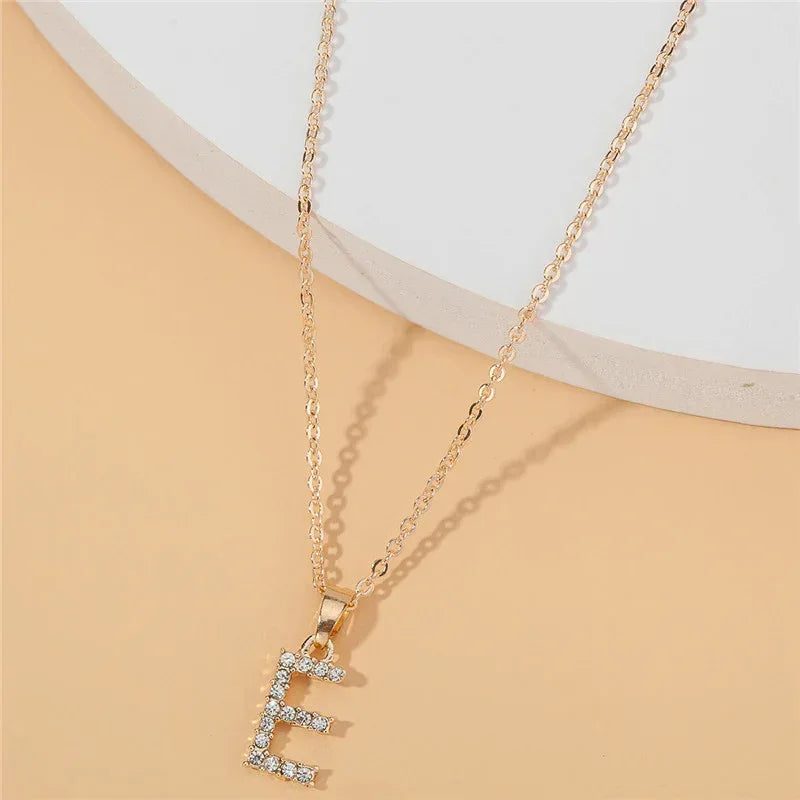 18k 26 Golden English Letter Pendant Clavicle Chain - Viexta