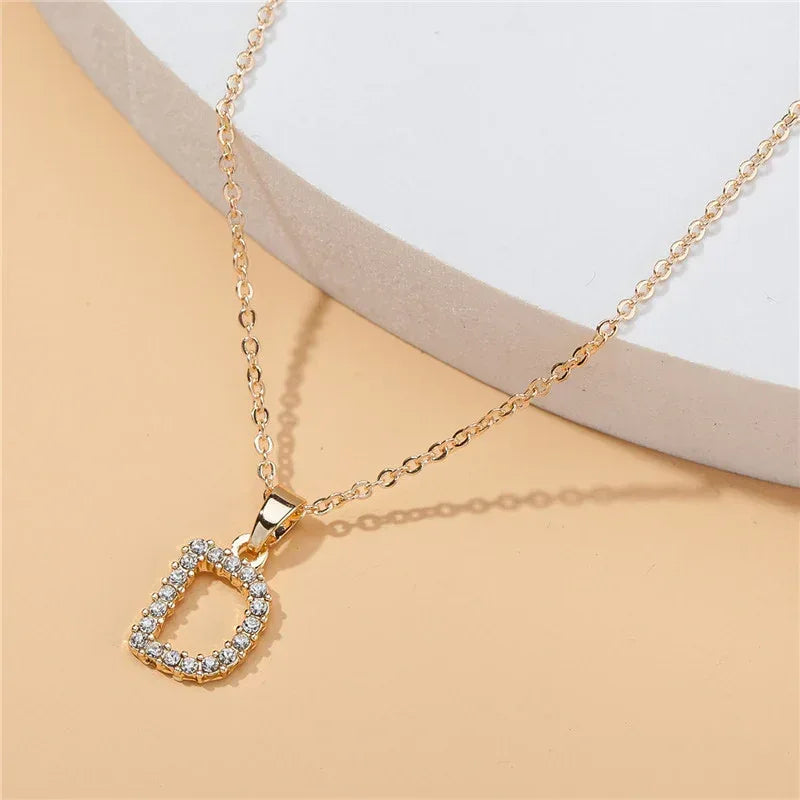 18k 26 Golden English Letter Pendant Clavicle Chain - Viexta