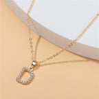 18k 26 Golden English Letter Pendant Clavicle Chain