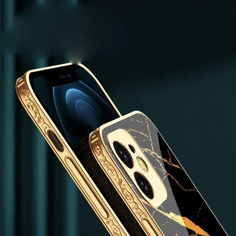 Silicone Embossed Tpu Glass iPhone Case - Viexta