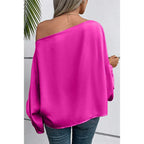 Diagonal Collar Asymmetric Pullover - Viexta
