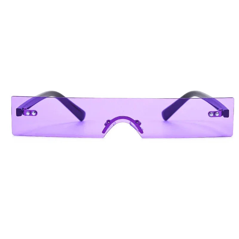 Fashion One-piece Square Rimless Sunglasses - Viexta