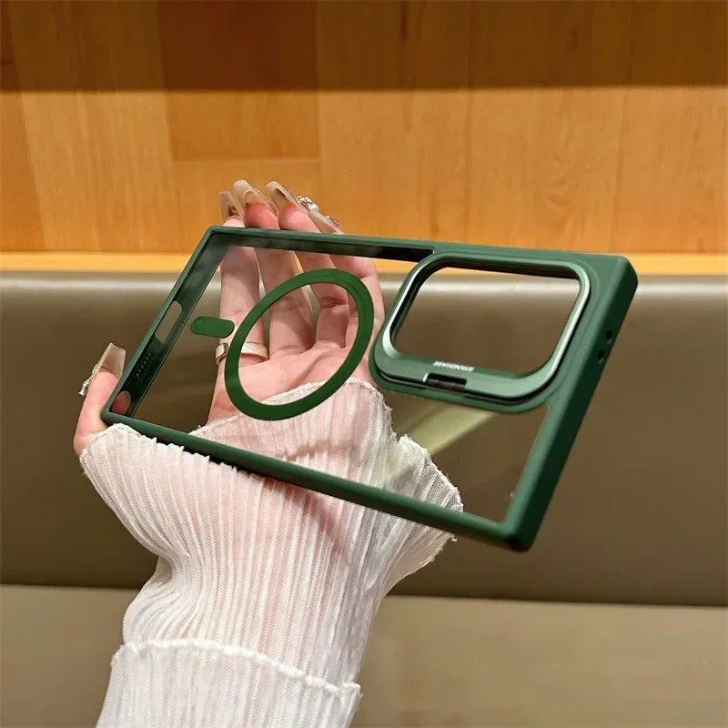 Lens Frame Bracket Transparent Samsung Phone Case - Viexta