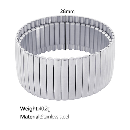 Stainless Steel Stretch Strap Retro Metal Bracelet