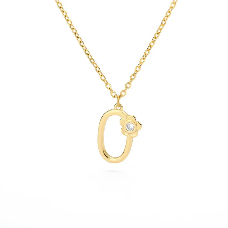 Rose English Alphabet Pendant Necklace - Viexta