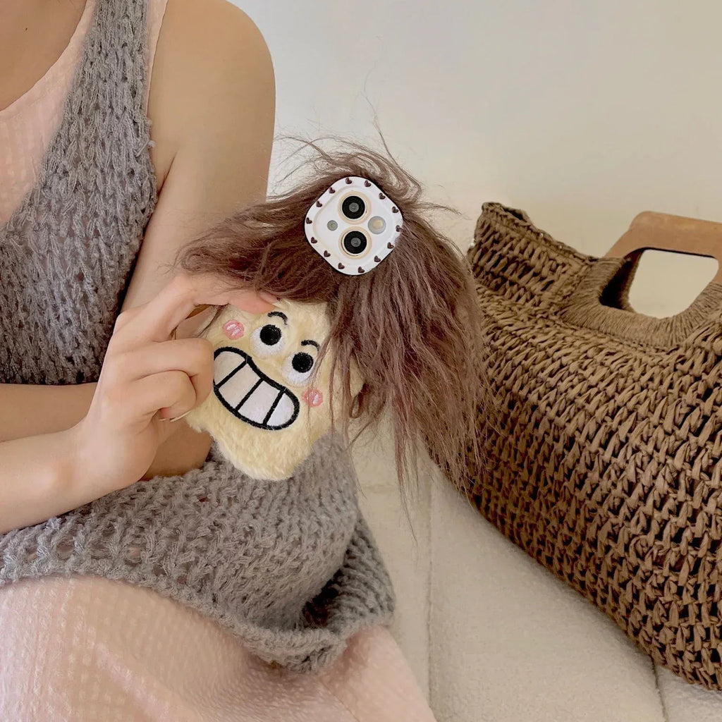 plush-long-hair-smirk-boy-iphone-case - Viexta