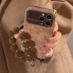 Line-design Plush iPhone Case With Lanyard Full-body Protection - Viexta