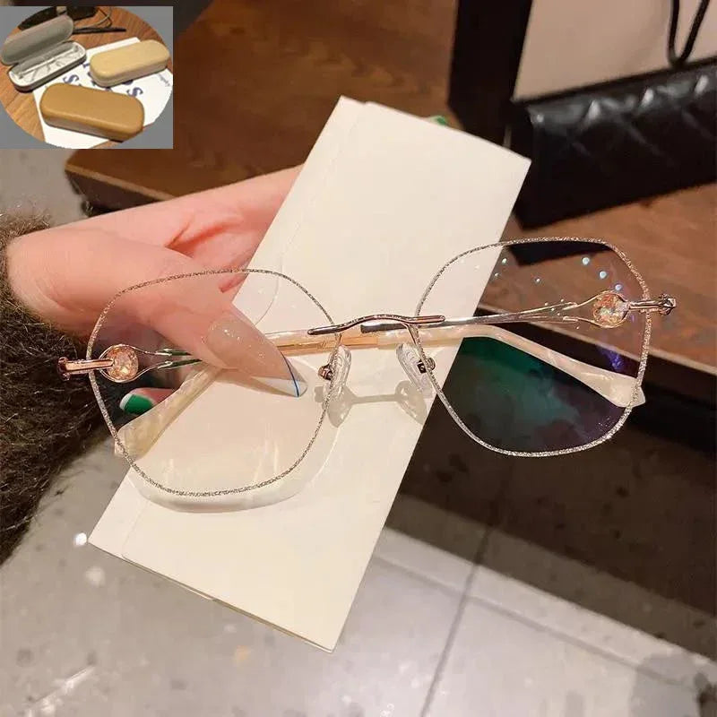 champagne-gold-frameless-polygon-anti-blue-glasses - Viexta