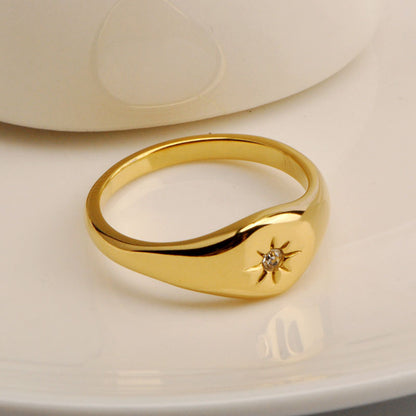 Stainless Steel Five-pointed Star Three-dimensional Ring