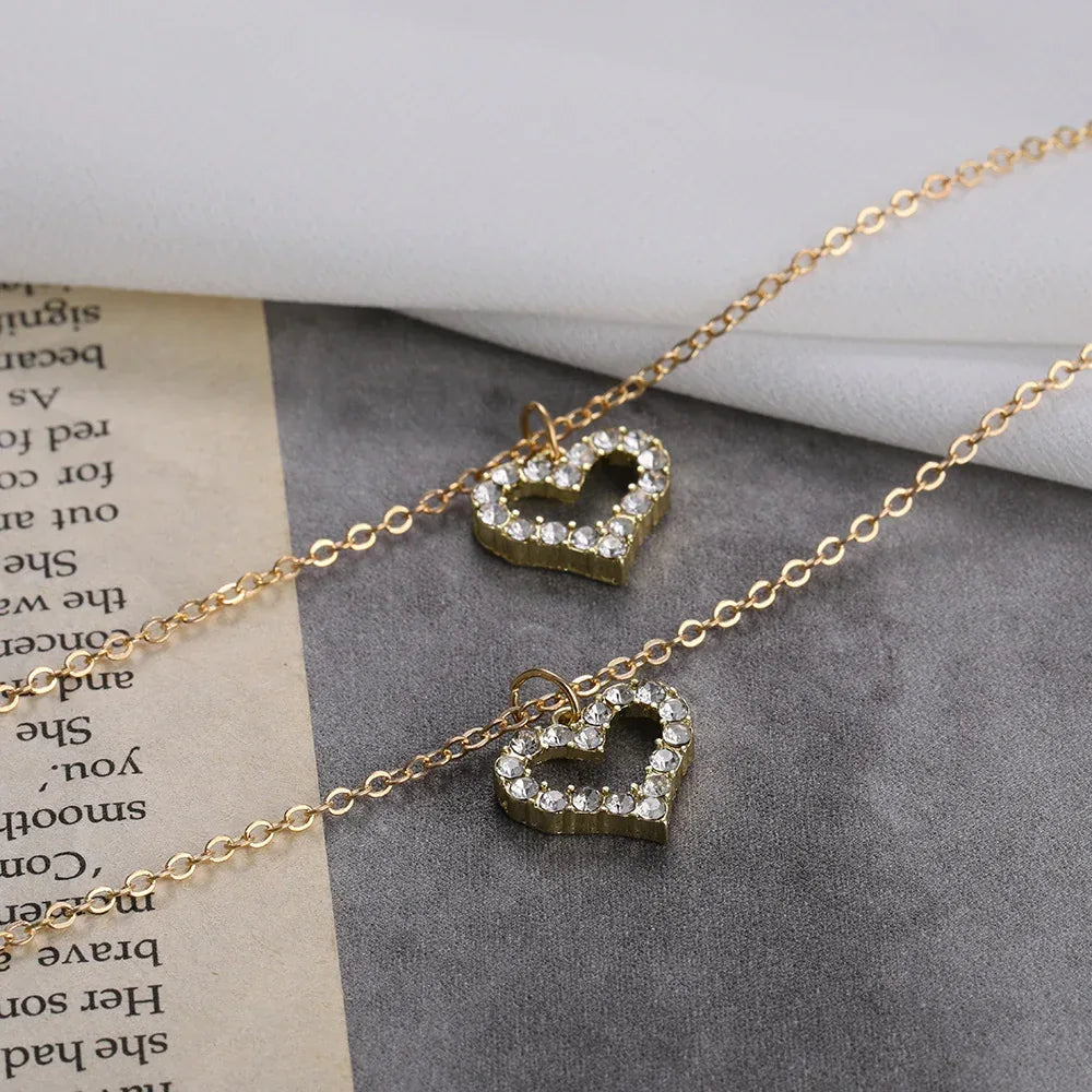 Golden Love Double Pendant Necklace - Viexta