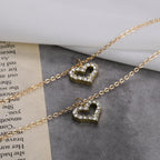 Golden Love Double Pendant Necklace - Viexta