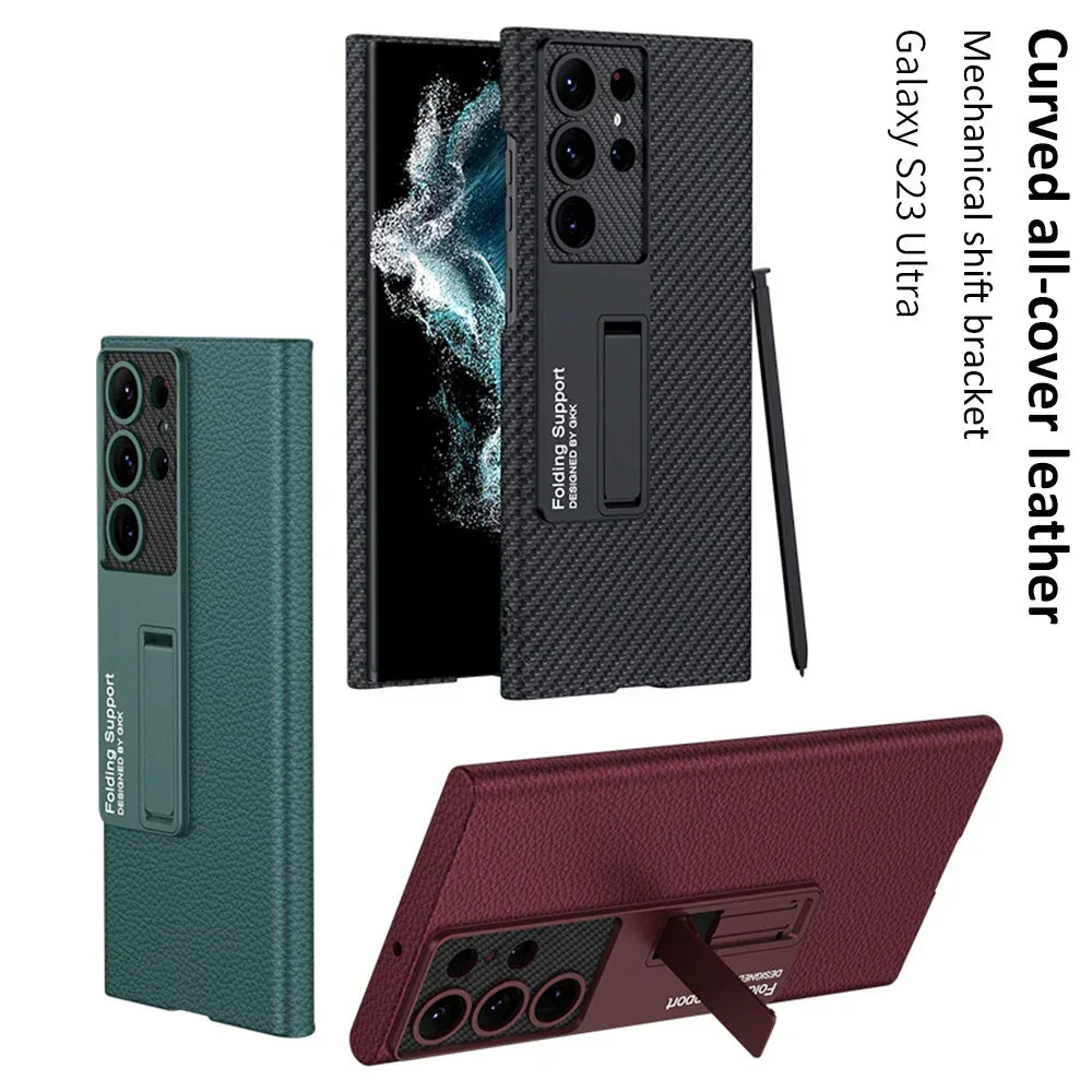 Precision Hole Anti-Drop Leather Samsung Case - Viexta