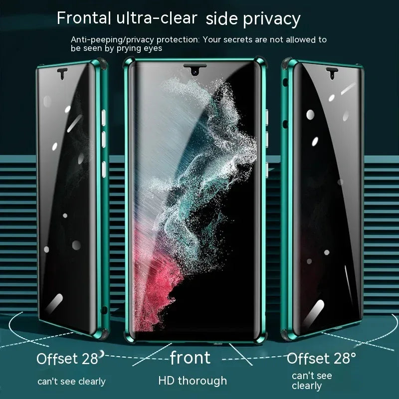 Peep-proof Mirror Magnetic Samsung S Series Phone Case - Viexta