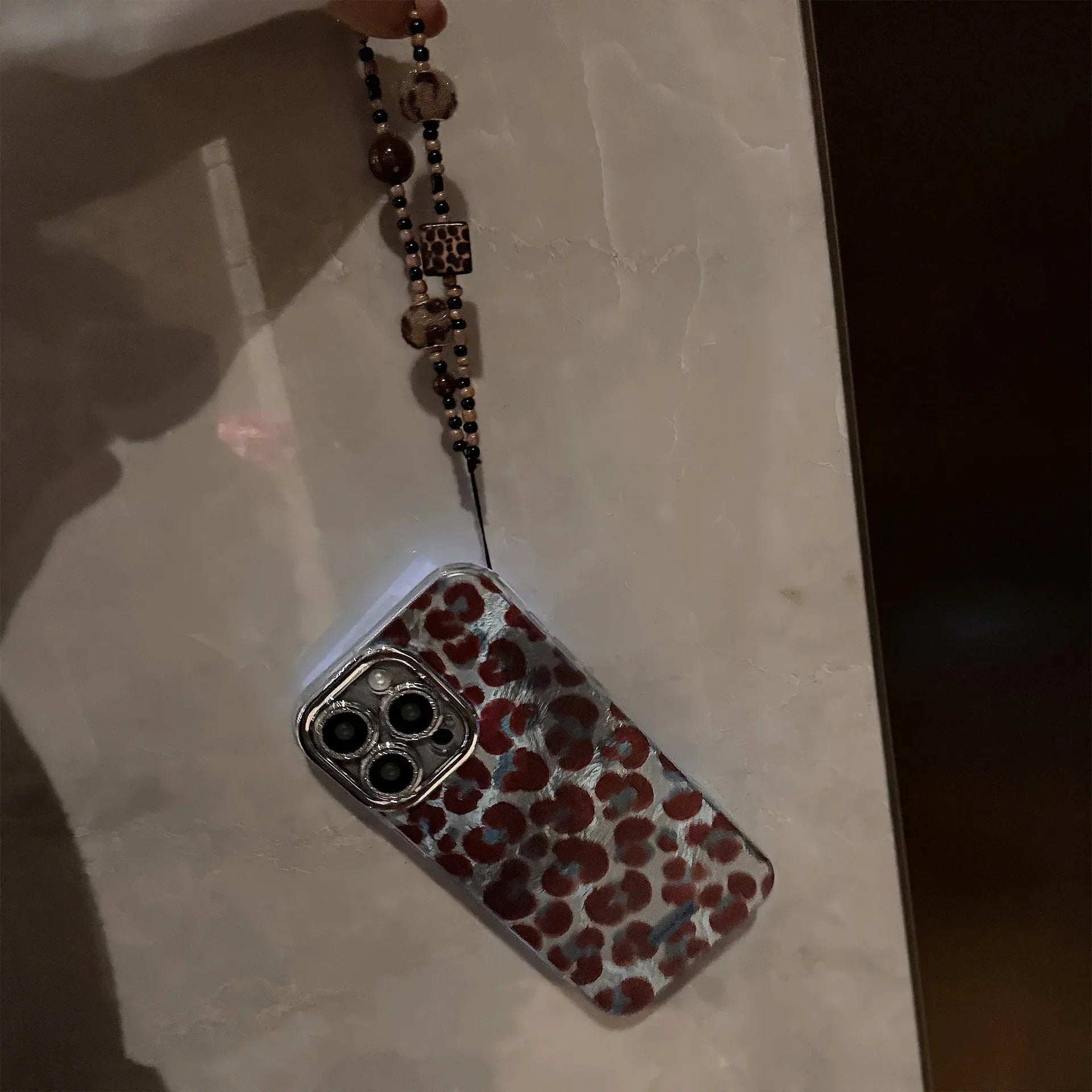 Retro Blue And Brown Leopard-Print iPhone Case - Viexta