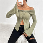 Women's Knitted T-shirt Fashion Tops - Viexta