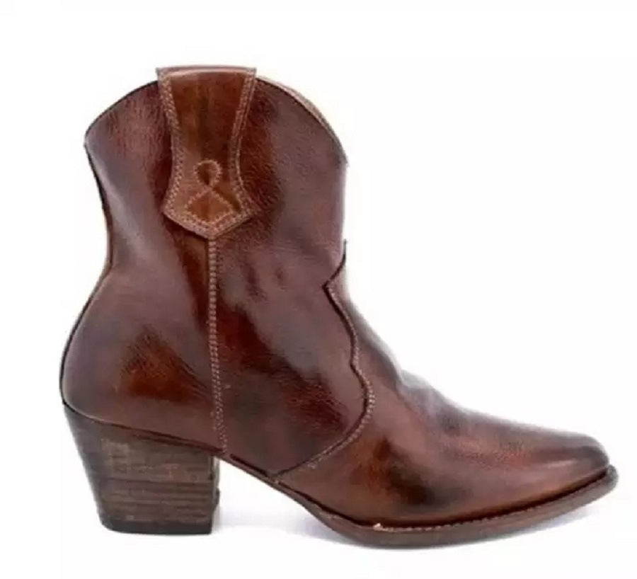 Pointed Side Zip Short Boots