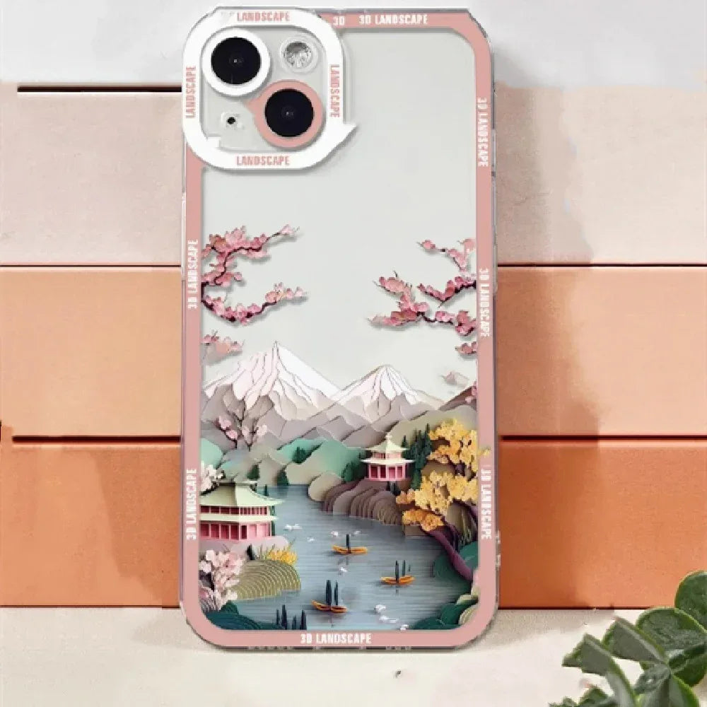 3d-visual-landscape-silicone-anti-drop-iphone-case - Viexta