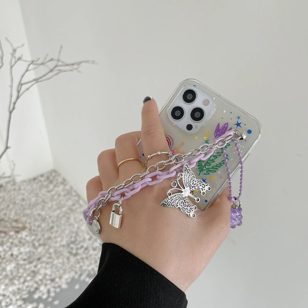 Purple Butterfly Bracelet iPhone Case - Viexta