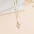 Stainless Steel Oil-dripping Heart-shaped Pendant Necklace