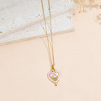 Stainless Steel Oil-dripping Heart-shaped Pendant Necklace