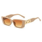 Diamond-chain Square-frame Sunglasses - Viexta