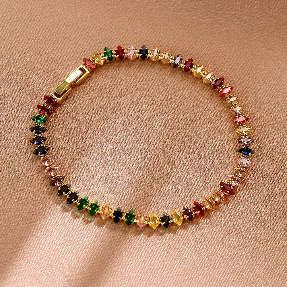 Color Zircon Bracelet Retro Horse Eye Fashion - Viexta