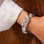 Metal Twist Open Bangle