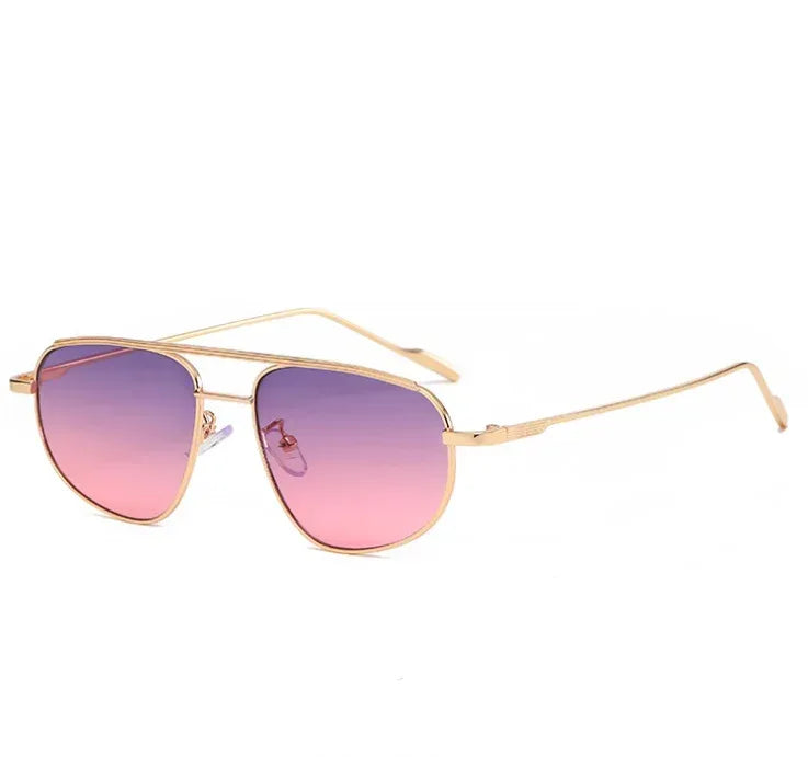 Metal Double Beam Sunglasses - Viexta