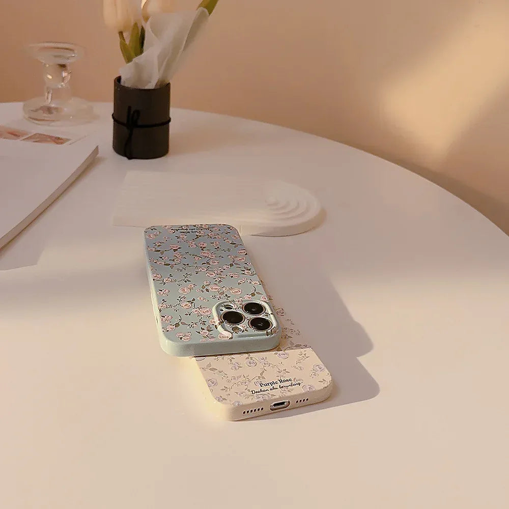 Korean Vintage Floral iPhone Case - Viexta