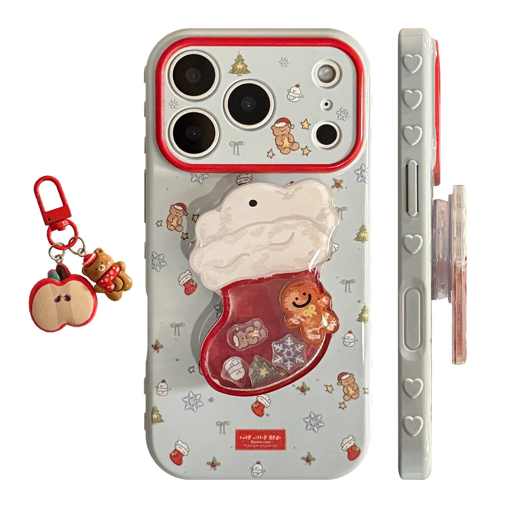Christmas Stocking Shaker Stand iPhone Case