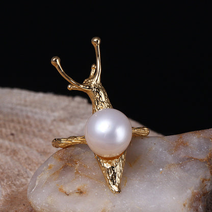 Snail Freshwater Pearl Ring