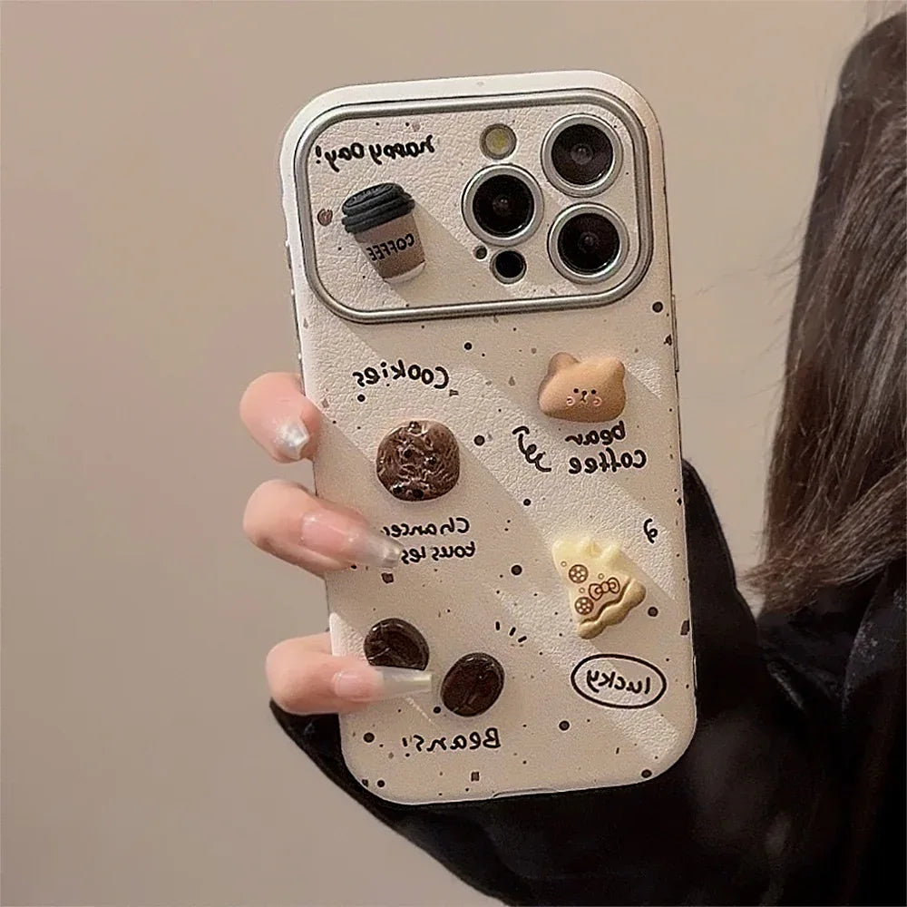 Ink-splashed 3D Coffee Bear iPhone Case