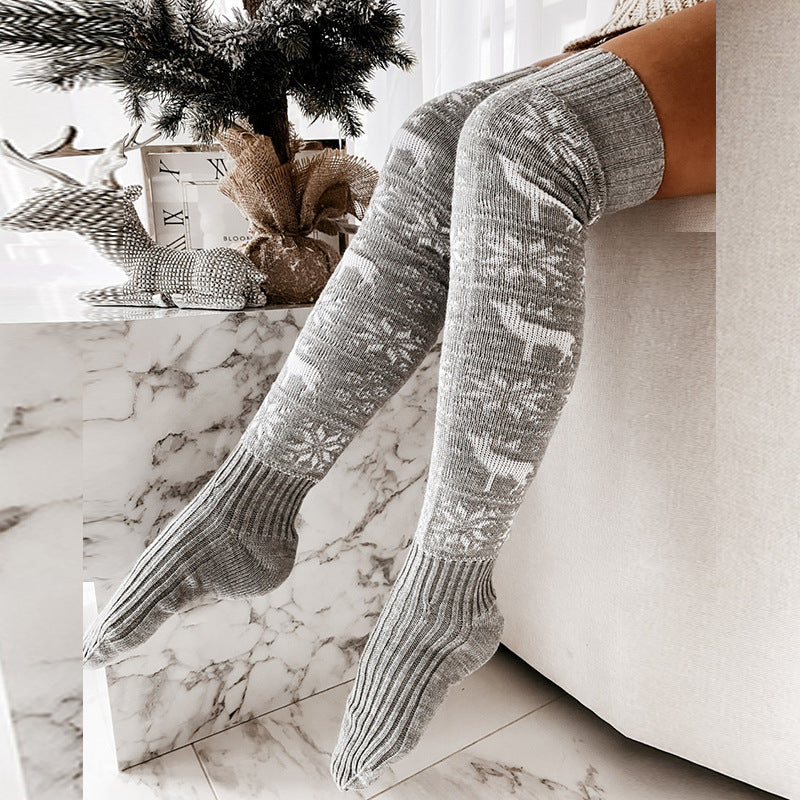 Winter Christmas Warm Knitted Long Socks