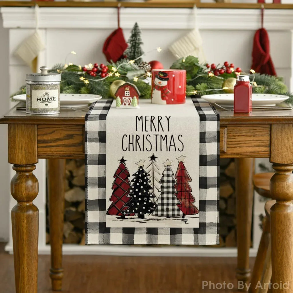 christmas-trees-merry-xmas-table-runner - Viexta