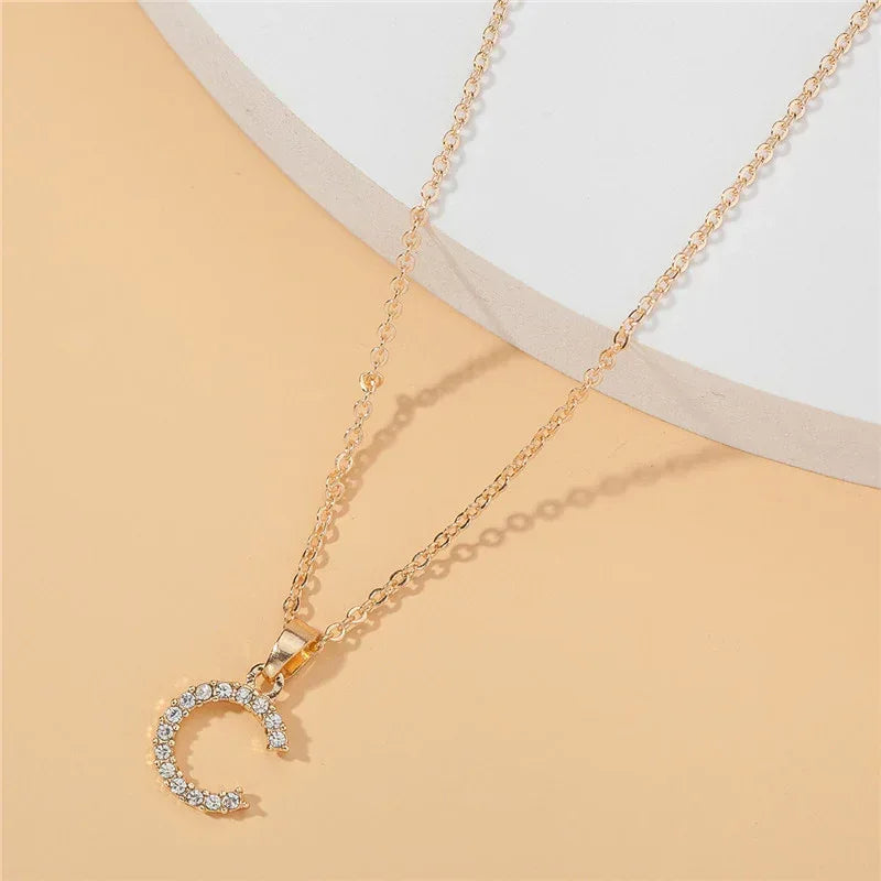 18k 26 Golden English Letter Pendant Clavicle Chain - Viexta