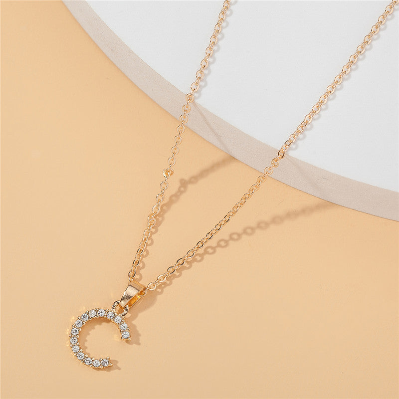 18k 26 Golden English Letter Pendant Clavicle Chain